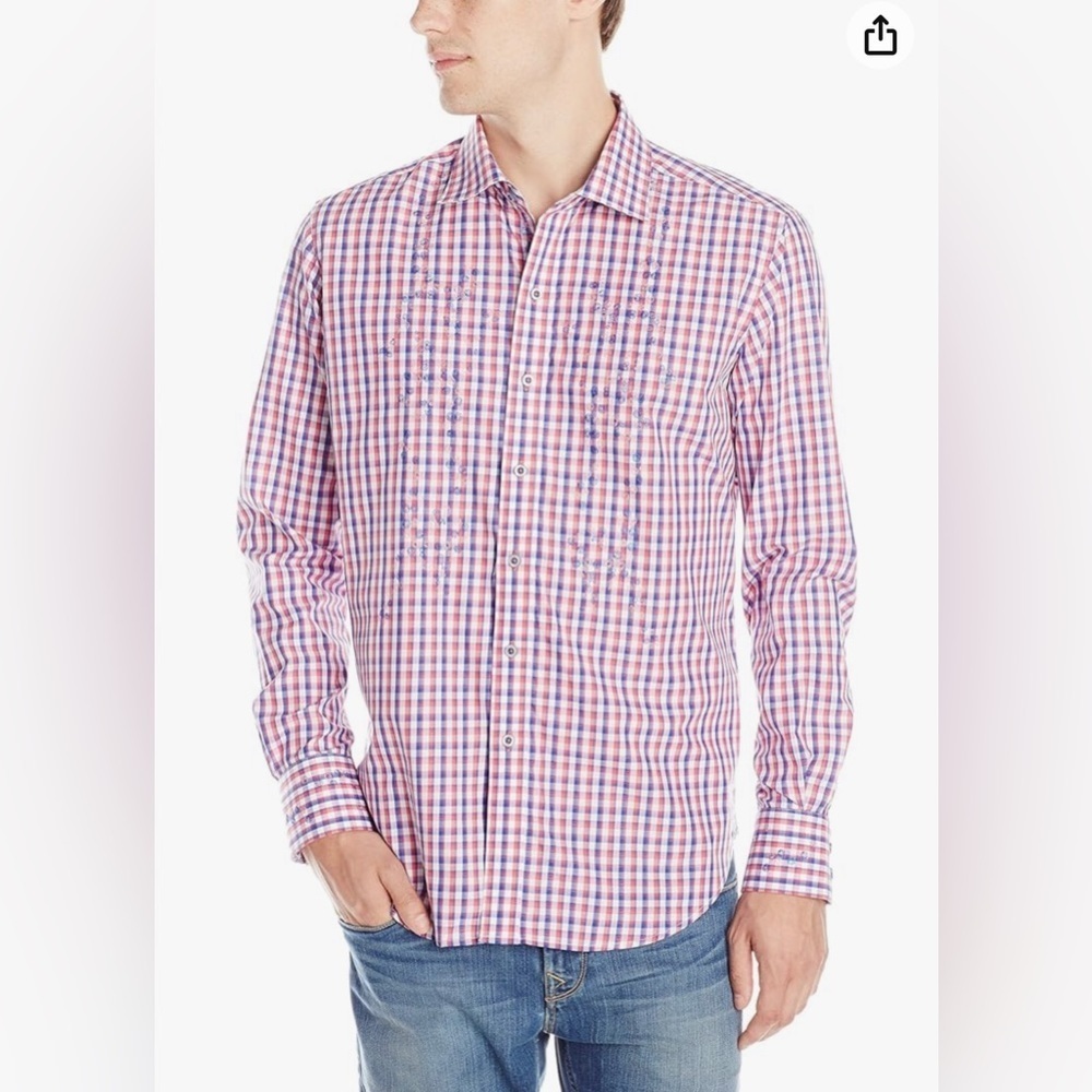 NWT Robert Graham Men's Nose Rider Long-Sleeve Button Down Shirt size L